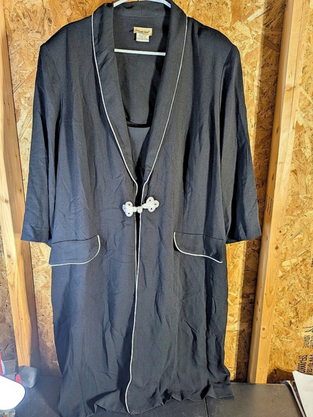 Midnight Velvet Black Piped Longline Dress